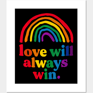 Love Will Always Win Pride Rainbow Kid Child Lgbt Quote Posters and Art